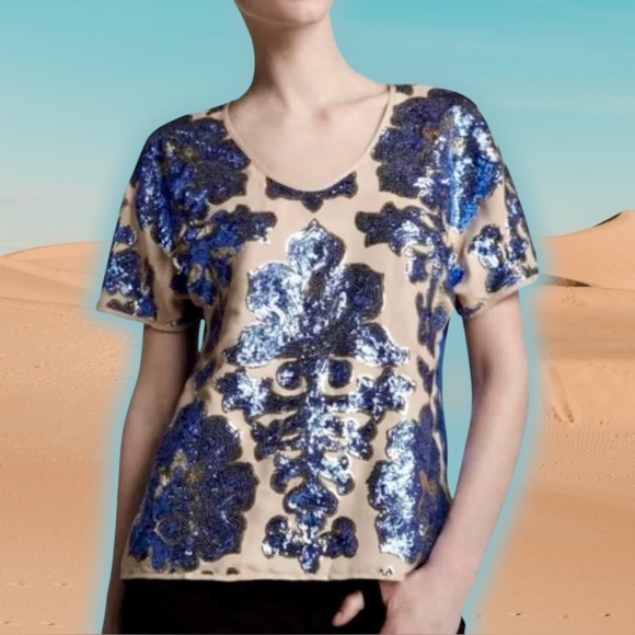 NWT Tracy Reese at Neiman Marcus for Target Women’s ‘Sequined Top’ in “Ecru” XS - Picture 1 of 16